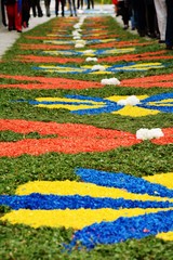 Street decorated with flowers at the Corpus Christi festival