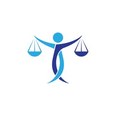 Justice and law logo vector icon