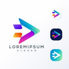 arrow negative space logo ready to use