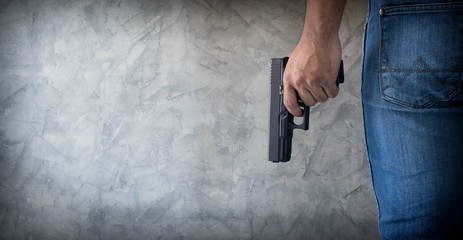 gun and Killer on loft style blackground