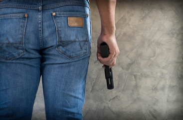 gun and Killer on loft style blackground