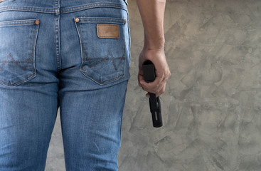 gun and Killer on loft style blackground