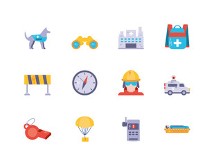 Emergency icon set vector design