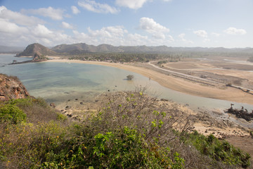 Scenic view of amazing tropical beach. Nature composition and vibrant colors.
