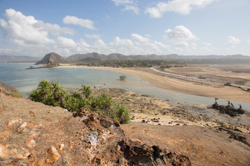Scenic view of amazing tropical beach. Nature composition and vibrant colors.