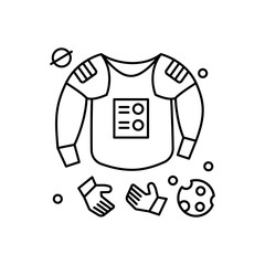 Life support, cosmonaut uniform icon. Simple line, outline vector elements of interplanetary colonization icons for ui and ux, website or mobile application