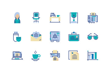 Isolated office and business icon set vector design