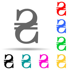 hryvnia multi color style icon. Simple glyph, flat vector of crepto currency icons for ui and ux, website or mobile application