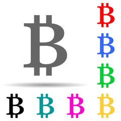 bitcoin multi color style icon. Simple glyph, flat vector of crepto currency icons for ui and ux, website or mobile application