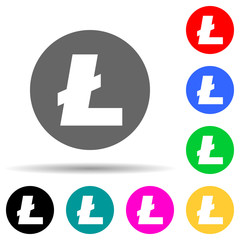 litecoin multi color style icon. Simple glyph, flat vector of crepto currency icons for ui and ux, website or mobile application