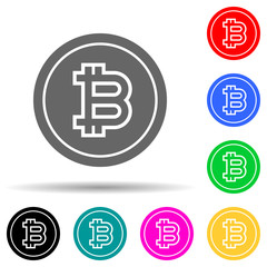 bitcoin multi color style icon. Simple glyph, flat vector of crypto icons for ui and ux, website or mobile application