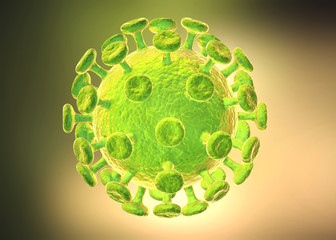 3D render of Coronavirus flu isolated on white.