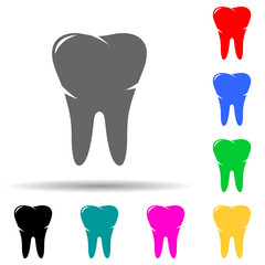 tooth multi color style icon. Simple glyph, flat vector of dental icons for ui and ux, website or mobile application