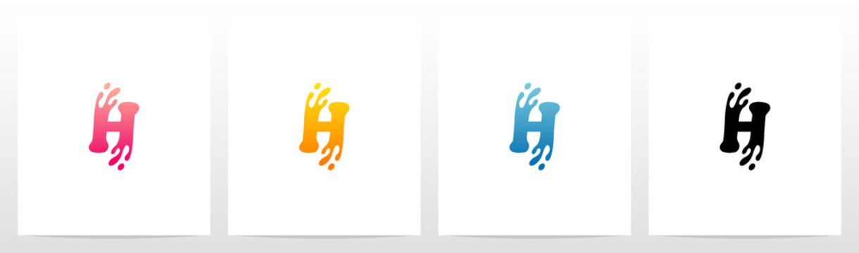 Water Splash On Letter Logo Design H