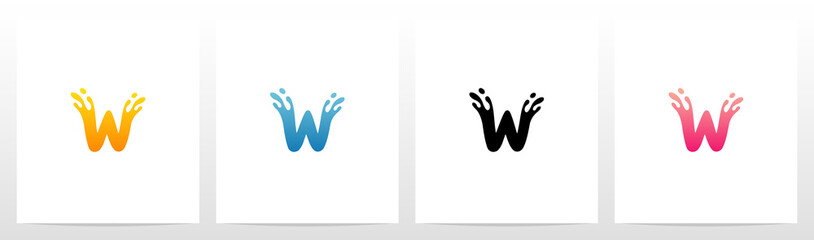 Obraz premium Water Splash On Letter Logo Design W