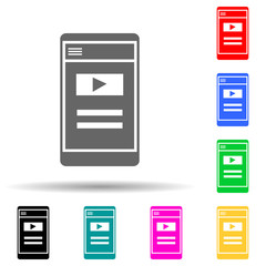 video marketing multi color style icon. Simple glyph, flat vector of digital marketing, promotion icons for ui and ux, website or mobile application