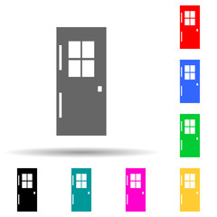 door with window multi color style icon. Simple glyph, flat vector of door icons for ui and ux, website or mobile application