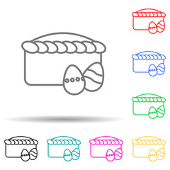 Easter eggs and Easter cakes multi color style icon. Simple thin line, outline vector of easter icons for ui and ux, website or mobile application