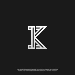 Letter K monogram logo design, Vector EPS 10