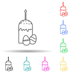 Easter eggs and Easter cakes multi color style icon. Simple thin line, outline vector of easter icons for ui and ux, website or mobile application