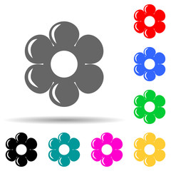 flower multi color style icon. Simple glyph, flat vector of ecology icons for ui and ux, website or mobile application