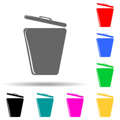 trash box multi color style icon. Simple glyph, flat vector of ecology icons for ui and ux, website or mobile application