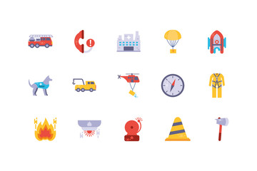 Emergency icon set vector design