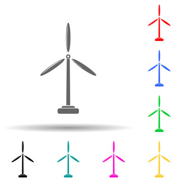 Windmill Electra Mill multi color style icon. Simple glyph, flat vector of ecology icons for ui and ux, website or mobile application