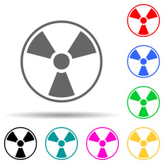 sign of radiation multi color style icon. Simple glyph, flat vector of ecology icons for ui and ux, website or mobile application