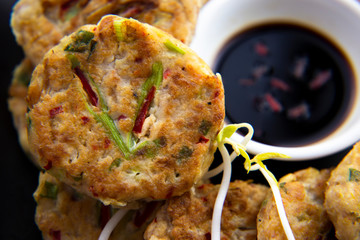 Mung-bean pancake which is called Bindaetteok