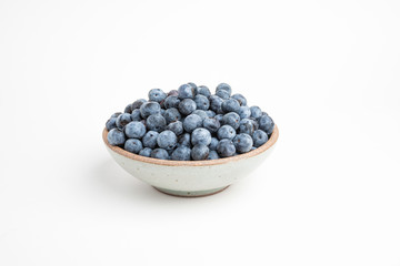 Fresh Blueberries In Glazed Bowl
