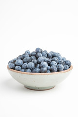 Fresh Blueberries In Glazed Bowl