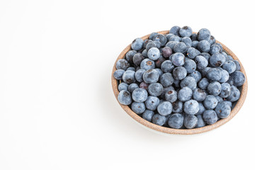 Fresh Blueberries In Glazed Bowl