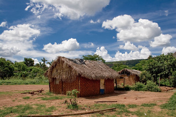 Fototapeta na wymiar Brazilian rural houses at Jalapão desert at Tocantins State
