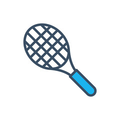 Tennis racket icon color fill style