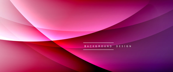 Wave liquid style lines with shadows and light on gradient background. Trendy simple fluid color gradient abstract background with dynamic straight shadow line effect