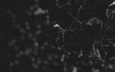 Abstract background. Molecules technology with polygonal shapes, connecting dots and lines....