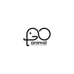 Elephant symbol icon wild animal black silhouette logo template