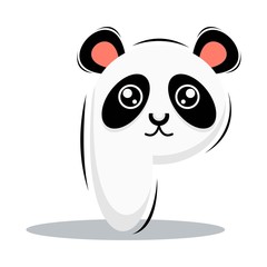 PANDA WITH LETTER P DESIGN VECTOR