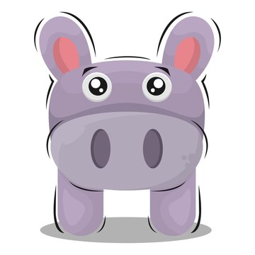 HIPPO WITH LETTER H DESIGN VECTOR
