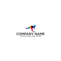 Australian Business Logo, colorful kangaroo logo designs template