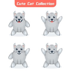 CUTE CAT ANIMAL CARTOON DESIGN VECTOR
