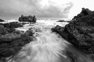 Scenic view of amazing tropical beach. Nature composition and vibrant colors.