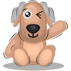 CUTE DOG ANIMAL CARTOON DESIGN VECTOR