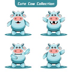 CUTE COW ANIMAL CARTOON DESIGN VECTOR