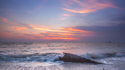 Scenic view of amazing tropical beach. Nature composition and vibrant colors.