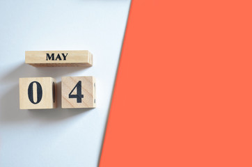 May 4, Empty white - Red background.
