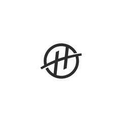  H initial logo design vector