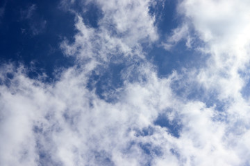 Fototapeta premium blue sky white space cloud background with light bright of sun. weather at day and sky clear and sunlight. view blue sky weather in summer and air beauty