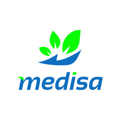 Fototapeta premium natural medical logo with text medisa
